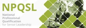 a banner with the national professional qualification for senior leadership affiliation confirmation